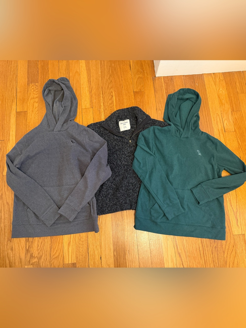 abercrombie kids Boys Bundle Gray and Green Hoodies and quarter-Zip Sweater